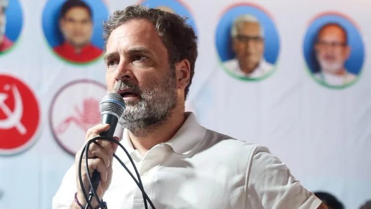 Rahul Gandhi in a public gathering (Representative image)