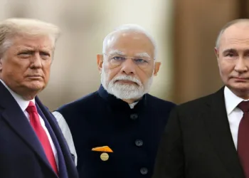 (Left to Right): US President Donald Trump, Prime Minister Narendra Modi and Russian President Vladimir Putin