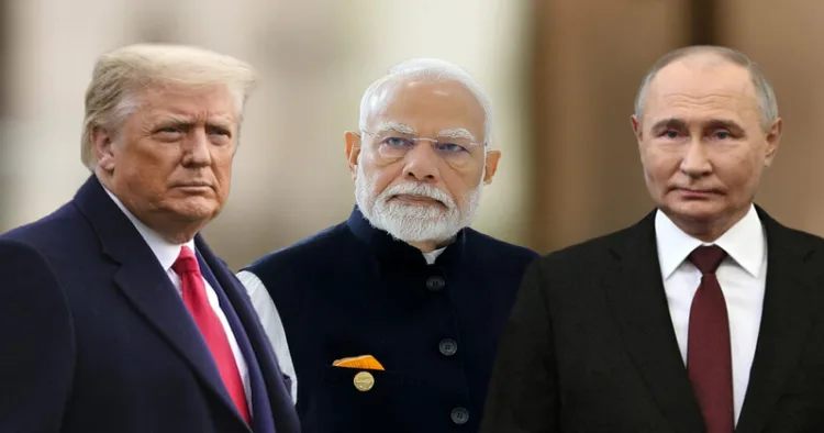 (Left to Right): US President Donald Trump, Prime Minister Narendra Modi and Russian President Vladimir Putin