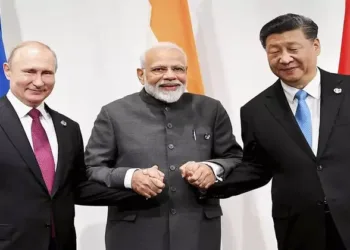 (Left to Right): Russian President Vladimir Putin, Prime Minister Narendra Modi and Chinese President Xi Jinping