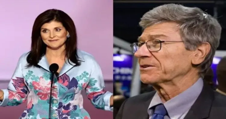 Former US ambassador to the United Nations Nikki Haley and American Economist Jeffrey Sachs