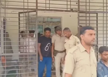 Police taking away one of the accused in the love jihad case