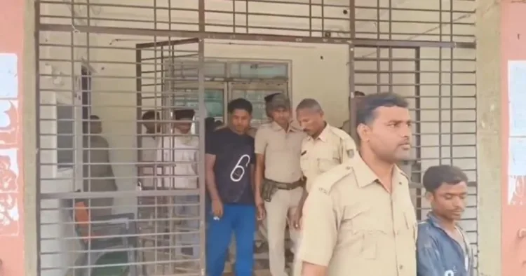 Police taking away one of the accused in the love jihad case