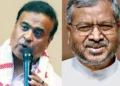 (Left)Assam CM Himanta Biswa Sarma (Right)BJP leader Babulal Marandi