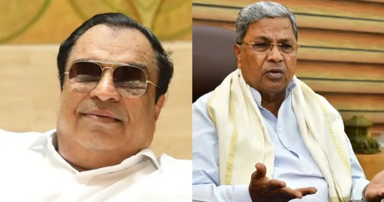 (Left) Former Congress Leader CM Ibrahim (Right) Karnataka CM Siddaramaiah
