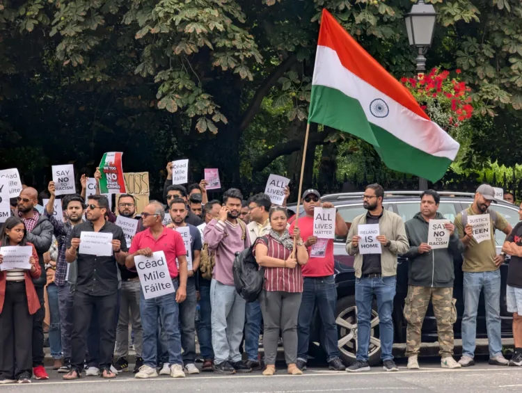 Over 250 people joined a silent protest outside Ireland’s Dept of Justice after a racist assault on a young Indian man in Tallaght