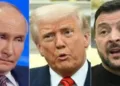 Russian President Vladimir Putin, US President Donald Trump and Ukraine President Volodymyr Zelensky