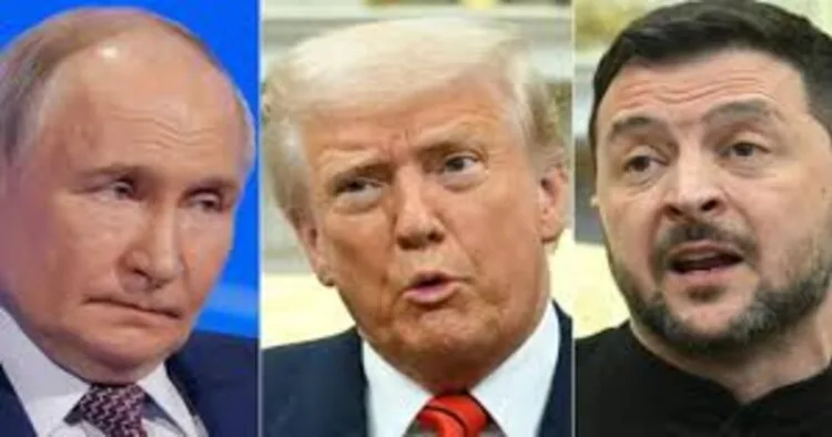 Russian President Vladimir Putin, US President Donald Trump and Ukraine President Volodymyr Zelensky