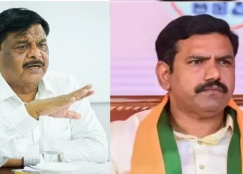 (Left) PWD minister Mahadevappa (Right) Karnataka BJP state president BY Vijayendra