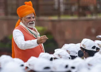 Prime Minister Narendra Modi at Red Fort ahead of the Independence Day celebrations 2025