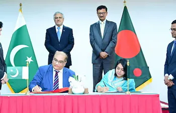 Bangladesh is hosting Deputy Prime Minister and Foreign Minister of Pakistan Ishaq Dar