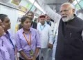 PM Modi in metro with students