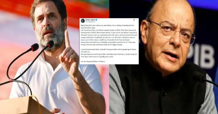 Rahul Gandhi exposed for spreading lies about BJP leader Arun Jaitley having threatened him on the farm laws