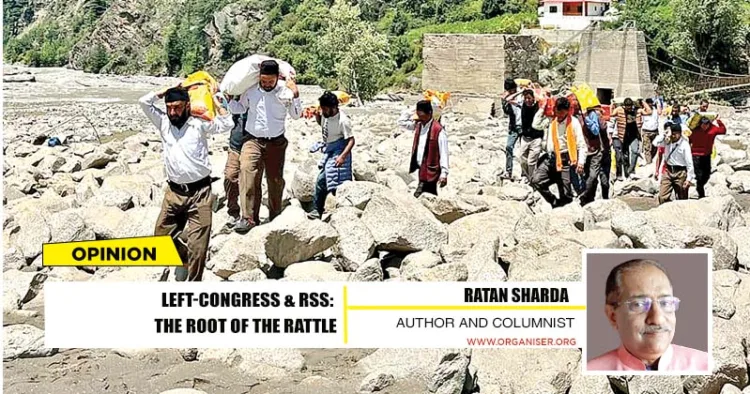 In Dharali, Uttarkashi, RSS Swayamsevaks are distributing ration kits, supplying cooked meals and assisting in on-ground disaster relief operations
