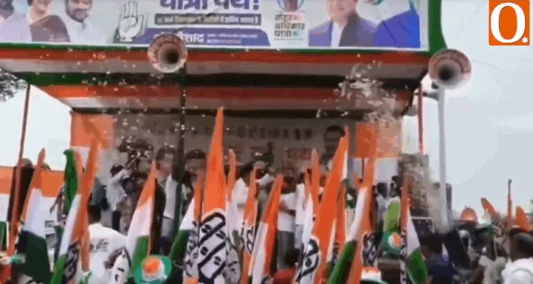 Screengrab of the viral video of rally at Darbhnaga