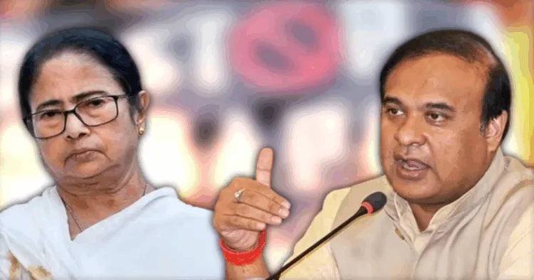 (Left) West Bengal CM Mamata Banerjee (Right) Assam CM Himanta Biswa Sarma