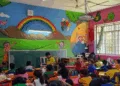 A classroom with young kids