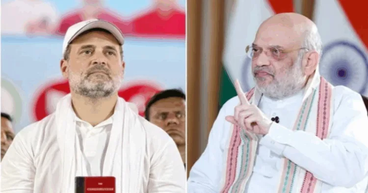(Left) Rahul Gandhi (Right) Union Home Minister Amit Shah