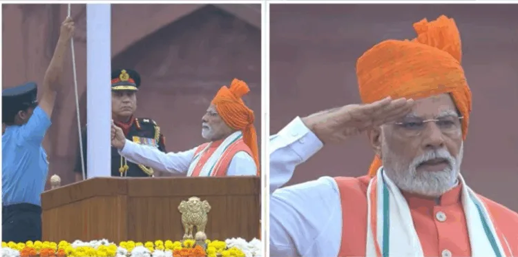 Prime Minister Narendra Modi at Red Fort on Independence Day 2025