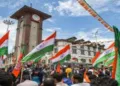 Tiranaga flying high at Lal Chowk in Jammu & Kashmir