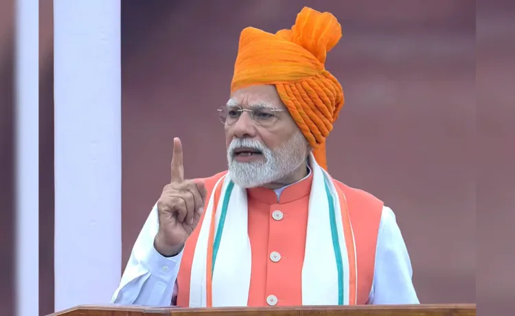 PM Modi speaking from the Red Fort on Independence Day 2025