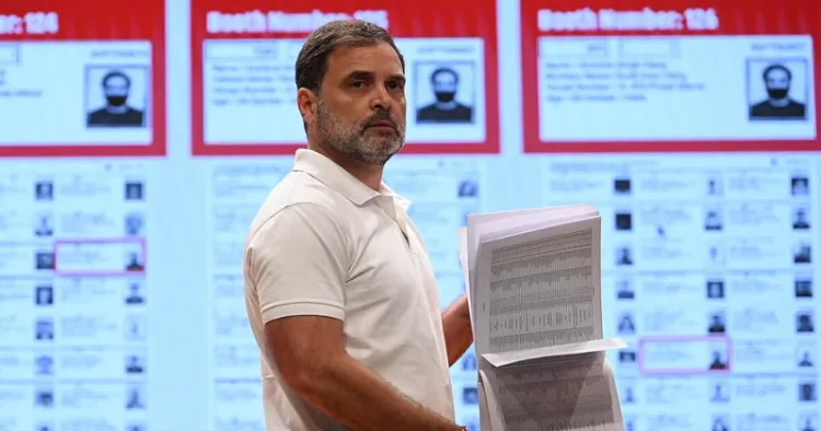 Rahul Gandhi, who has peddled lies blatantly in his press conferences, rallies, and presentations about the election commission to promote his propaganda of vote theft