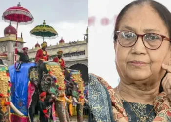 Mysuru Dasara rituals (L), Muslim writer Banu Mushtaq (R)