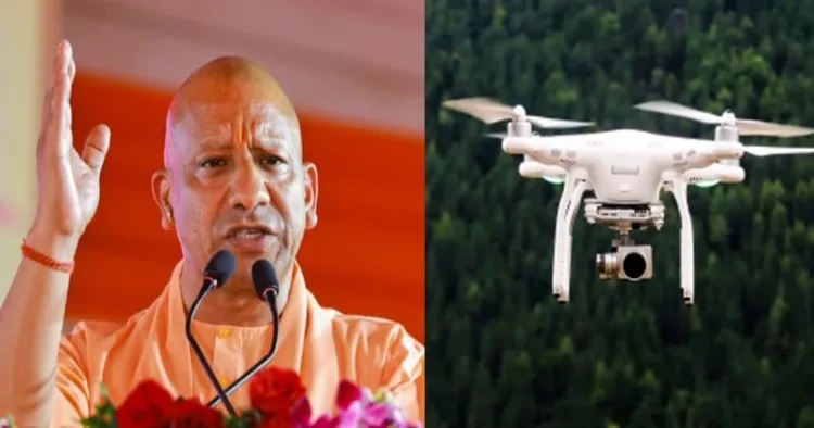 Uttar Pradesh CM Yogi Adityanath (Left)