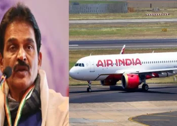 Congress leader KC Venugopal (Left)