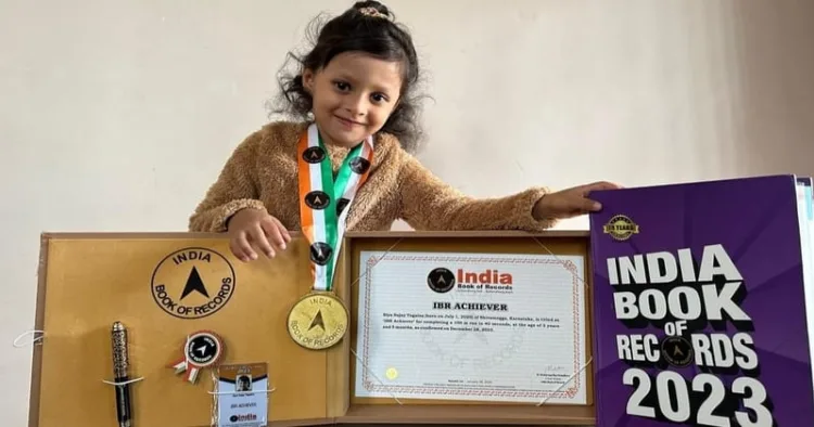 Siya from Davangere set an Asia Book of Records milestone by identifying 74 medicines and cosmetics in 3.5 minutes