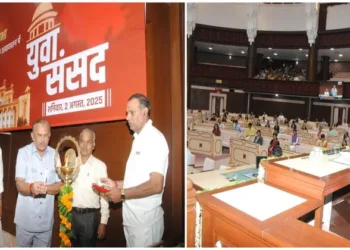 Vasudev Devnani addressing the Youth Parliament organised in the Rajasthan Legislative Assembly