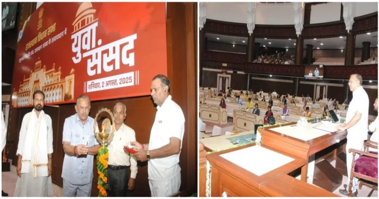 Vasudev Devnani addressing the Youth Parliament organised in the Rajasthan Legislative Assembly