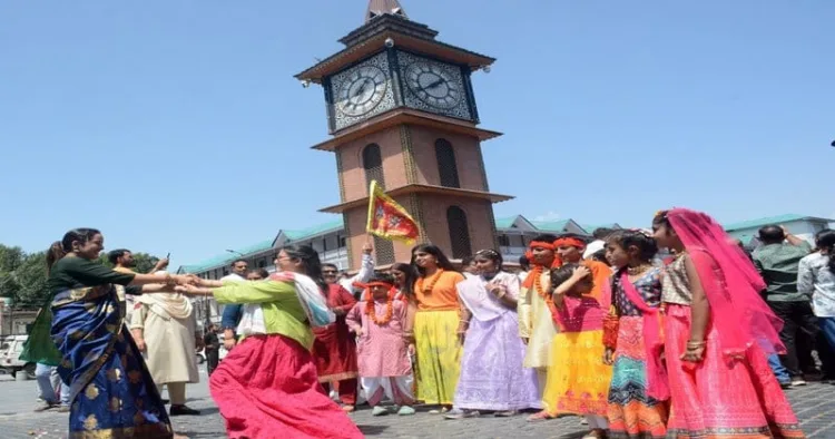 Hindus celebrated Krishna Janmashtami at Lal Chowk in Srinagar