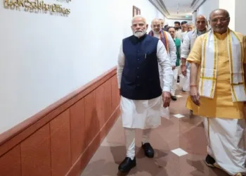 Prime Minister Narendra Modi (Left) and C.P. Radhakrishnan (Right)