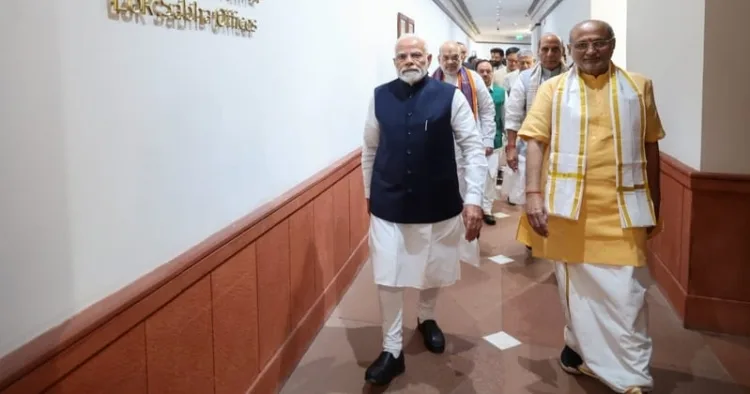 Prime Minister Narendra Modi (Left) and C.P. Radhakrishnan (Right)