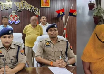 Police briefing held in Bhadohi following arrests in the fake gangrape case targeting BJP leader Virendra Shukla