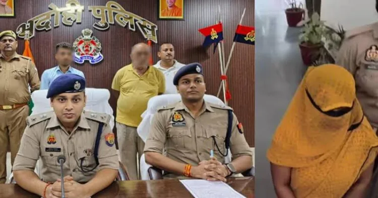 Police briefing held in Bhadohi following arrests in the fake gangrape case targeting BJP leader Virendra Shukla