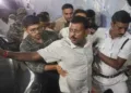 Trinamool Congress MLA Jiban Krishna Saha at Bankshall Court after being arrested by ED
