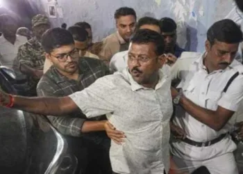 Trinamool Congress MLA Jiban Krishna Saha at Bankshall Court after being arrested by ED