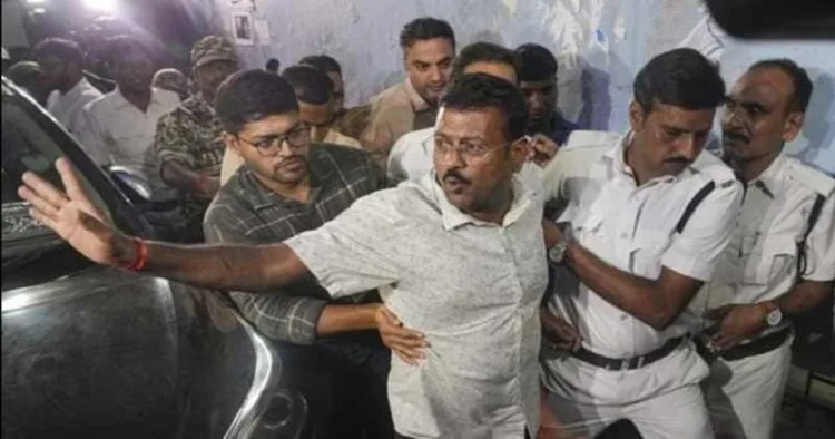 Trinamool Congress MLA Jiban Krishna Saha at Bankshall Court after being arrested by ED