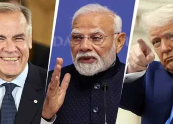 Canada Prime Minister Mark Carney, PM Narendra Modi, and US President Donald Trump