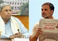Karnataka CM Siddaramaiah (Left) and Congress leader Rahul Gandhi (Right)