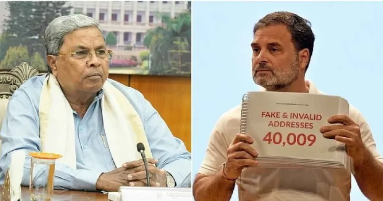 Karnataka CM Siddaramaiah (Left) and Congress leader Rahul Gandhi (Right)