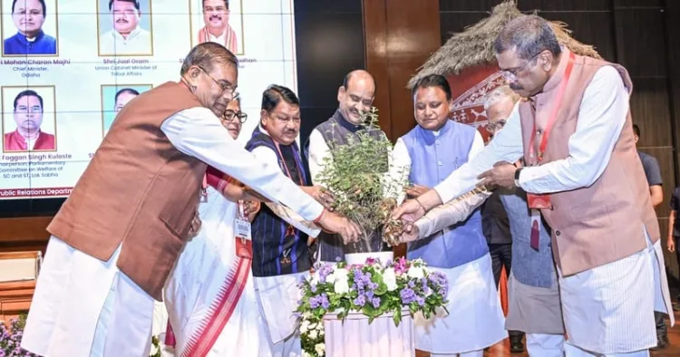 Lok Sabha Speaker Om Birla, Chief Minister Mohan Charan Majhi, Union Ministers and Dignitaries at the National Conference of Chairpersons of Committees of Parliament and State/UT Legislatures on Welfare of Scheduled Castes and Scheduled Tribes
