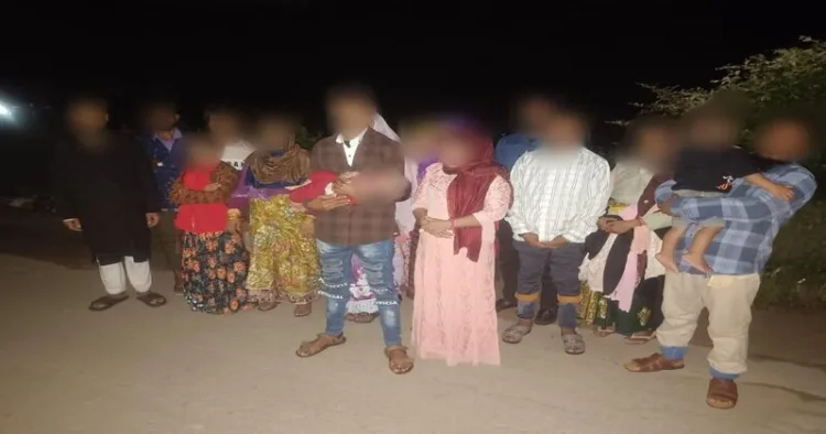Group of Bangladeshis who have been pushed back by Assam Govt