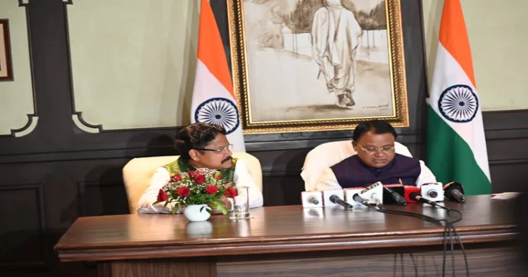 Odisha Chief Minister Shri Mohan Charan Majhi speaking to media persons in New Delhi.