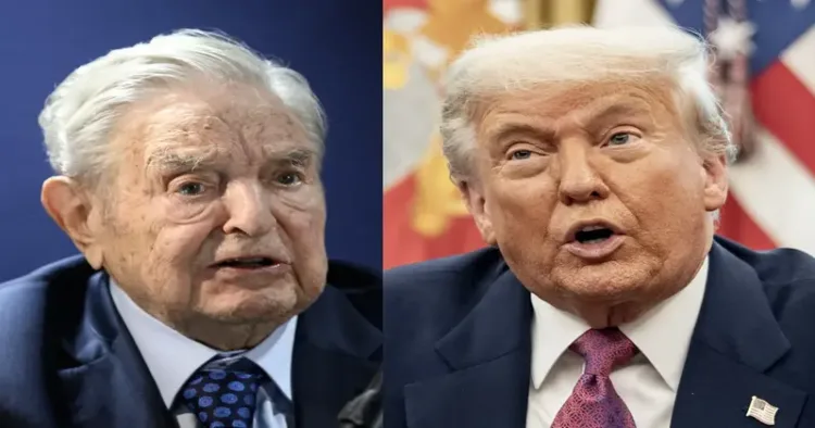 US Billionaire George Soros and the US President Donald Trump