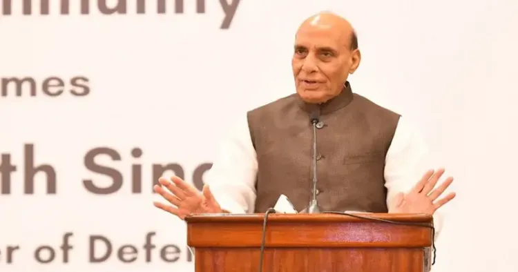 Union Defence Minister Rajnath Singh addresses the Indian Community in Morocco