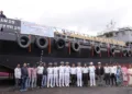 India’s 11th Ammunition Cum Torpedo Cum Missile (ACTCM) Barge, LSAM 25, launch Ceremony at Thane