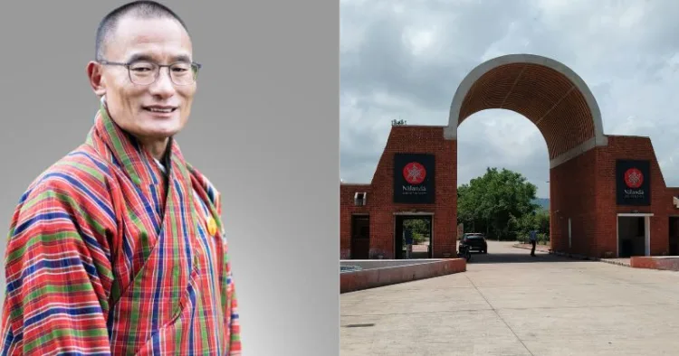 (Left) Bhutan PM Tobgay (Right) Nalanda University Entrance gate